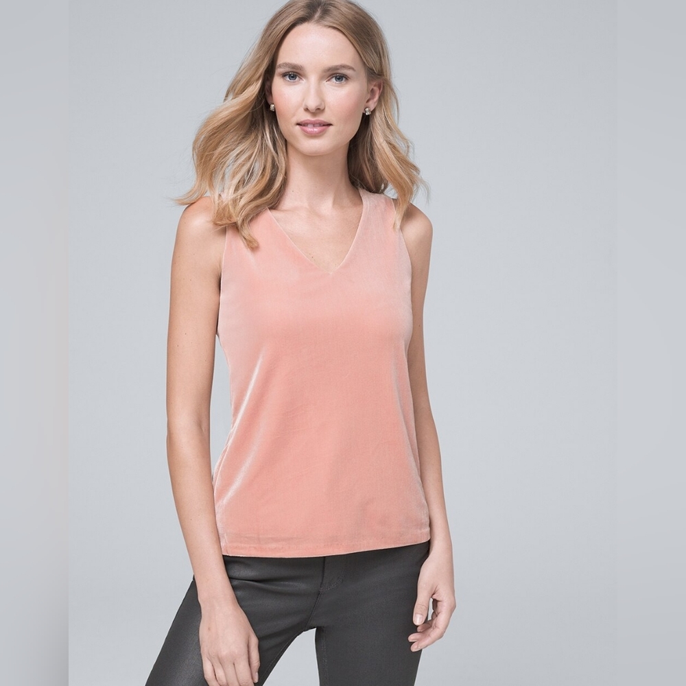 NWOT White House Black Market Pink Velvet Tank Blouse NEW